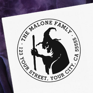 Tampons Encreurs Ancienne sorcière Halloween adresse de retour Timb