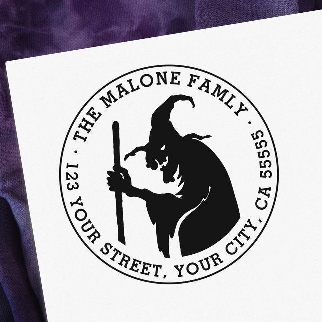 Tampons Encreurs Ancienne sorcière Halloween adresse de retour Timb (Créateur téléchargé)