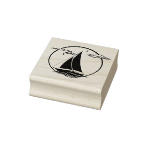 Tampons Encreurs Ancrage noir marine/silhouette de voilier/coucher