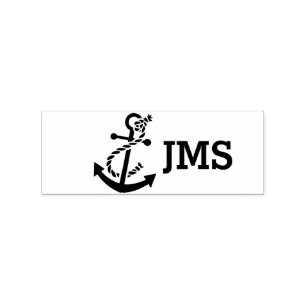 Tampons Encreurs Ancre de voile Monogramme Timbre en bois