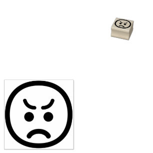 Tampons Encreurs Angry Face mignon Adorable Minimaliste Ligne Art E