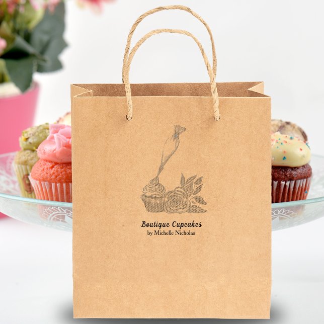 Tampons Encreurs Aquarelle Frosting Cupcake Boulangerie, Restaurati (Créateur téléchargé)