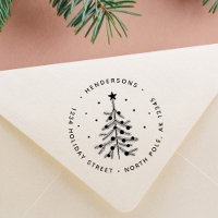 Arbre de Noël simple Adresse de retour Timbre en c