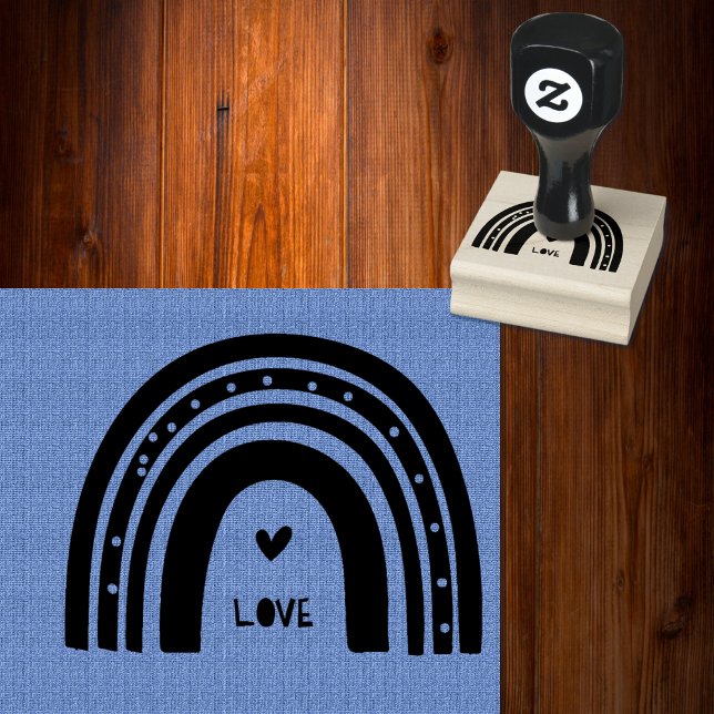 Tampons Encreurs Arc-en-ciel Boho moderne avec petit accent cardiaq (Stands out beautifully even on colors.)