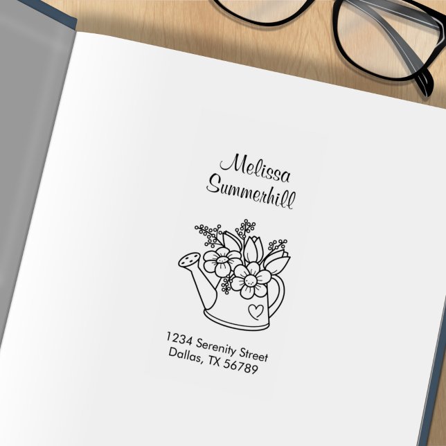 Tampons Encreurs Arrosage de jardin avec fleurs Adresse 2 (Créateur téléchargé)