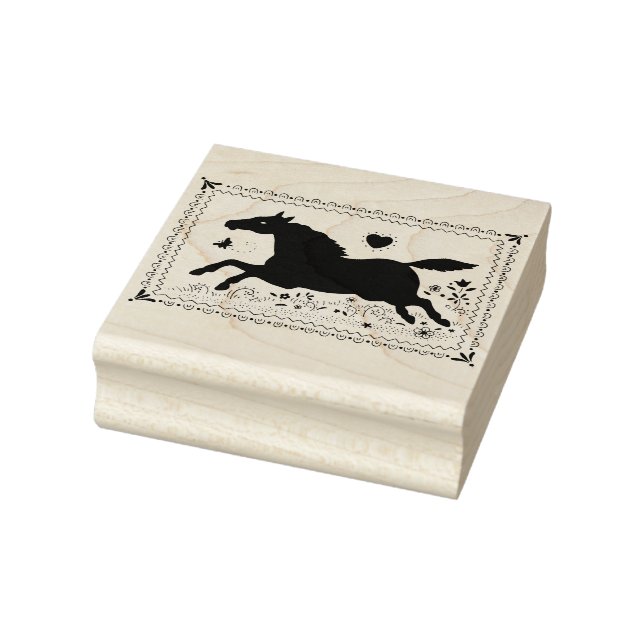 TAMPONS ENCREURS ART FOLK PRIMITIF EXÉCUTANT CHEVAL, SILHOUETTE (Tampon)