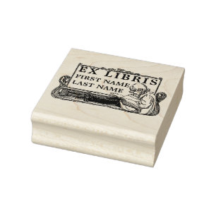 Tampons Encreurs Art Nouveau Girl Reading Book Ex Libris Modèle