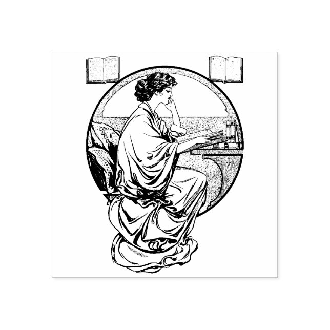 Tampons Encreurs Art Nouveau Livres de lecture Timbre en caoutchouc (Impression)