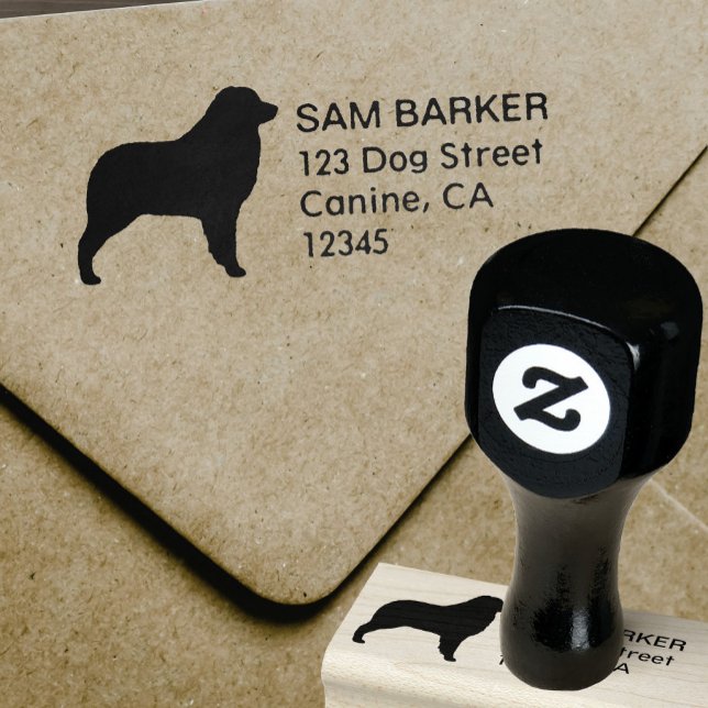 Tampons Encreurs Australian Shepherd Dog Silhouette Adresse de reto (Créateur téléchargé)