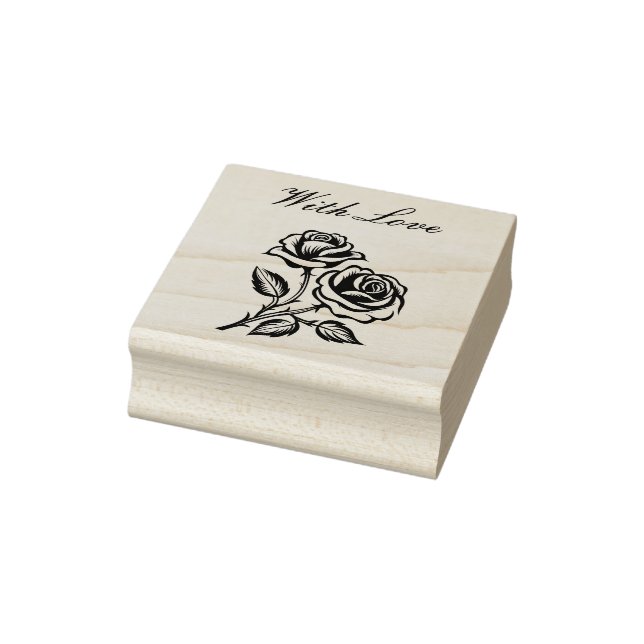 Tampons Encreurs Avec amour et deux roses (Tampon)