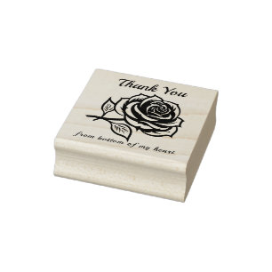 Tampons Encreurs Avec fleur de rose de texte personnalisée