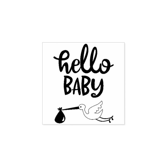 Tampons Encreurs Baby shower Bonjour (Impression)