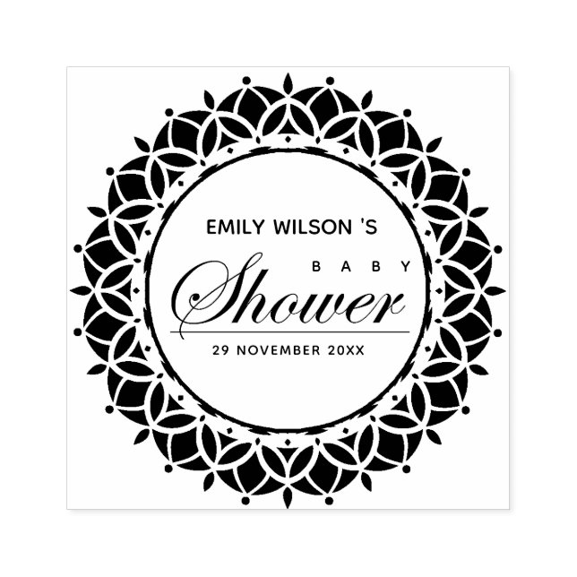 TAMPONS ENCREURS BABY SHOWER DE SCRIPT PERSONNALISÉ CLASSIQUE ORNAT (Impression)