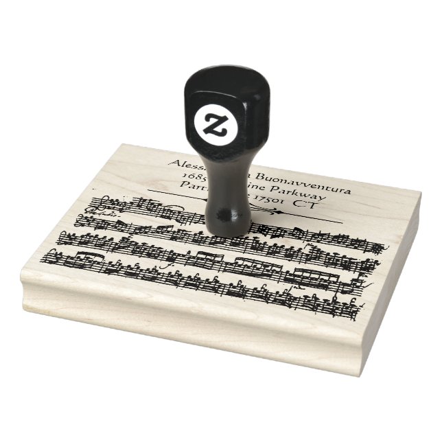 Tampons Encreurs Bach Antique Music Nom personnalisé Adresse (Tampon)