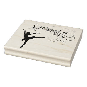 Tampons Encreurs Ballerina Dancing with Music Notes