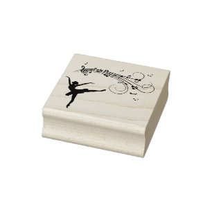 Tampons Encreurs Ballerine dansant avec des notes de musique
