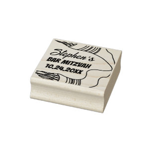 Tampons Encreurs Bar ou Bat mitzvah Tallit Wood Art Timbre