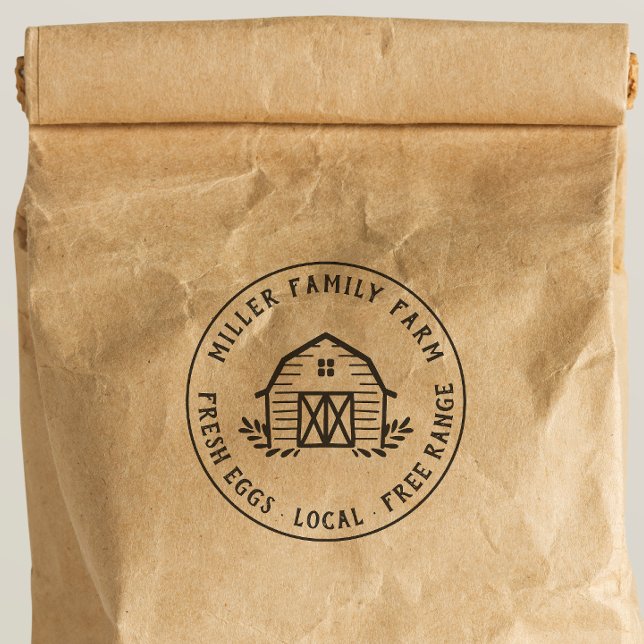 Tampons Encreurs Barne Logo Famille Ferme Personnalisé Rond Oeuf De (Rubber Stamp Mock-up)