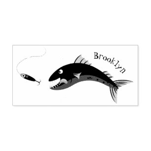 Tampons Encreurs Barracuda poisson affamé de la pêche dessin animé