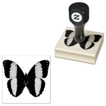 Beau Timbre en caoutchouc de papillon à rayures