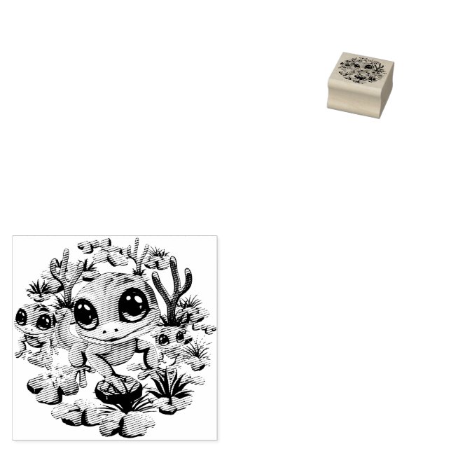 Tampons Encreurs Bébé Geckos jote personnages de dessin (Tamponné)