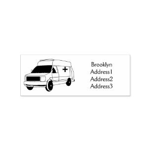 Tampons Encreurs Belle ambulance rouge caricature van