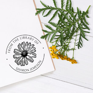 Tampons Encreurs Belle Fleur Faisy Personnalisé Bibliothèque floral