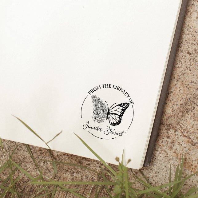 Tampons Encreurs Bibliothèque de fleurs papillon de script simple l (Créateur téléchargé)