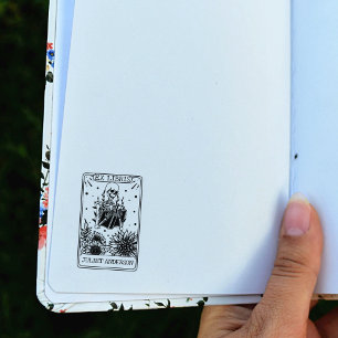 Tampons Encreurs Bibliothèque de tarot de livre de crâne floral 