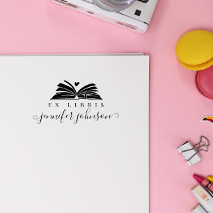 Tampons Encreurs Bibliothèque élégante de script Ex Libris