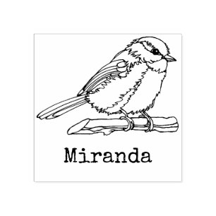 Tampons Encreurs Bird Chickadee Songbird Nom monogramme