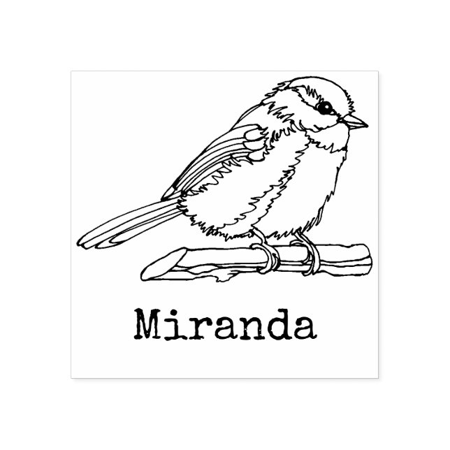 Tampons Encreurs Bird Chickadee Songbird Nom monogramme (Impression)