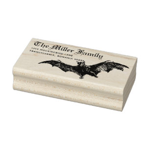 Tampons Encreurs Black Bat Nom personnalisé Halloween Adresse de re