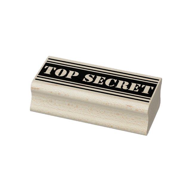 Tampons Encreurs BLANC Étroit + votre message : TOP SECRET (Tampon)