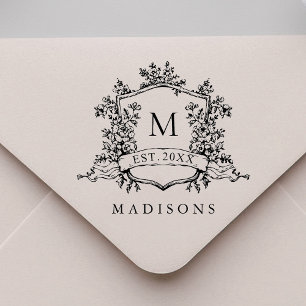 Tampons Encreurs Blason Floral Classique Français Monogramme