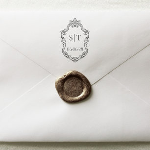Tampons Encreurs Blason Monogramme Mariage Vintage Français
