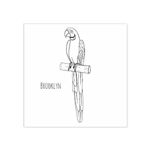 Tampons Encreurs Blue-and-yellow macaw bird cartoon illustration