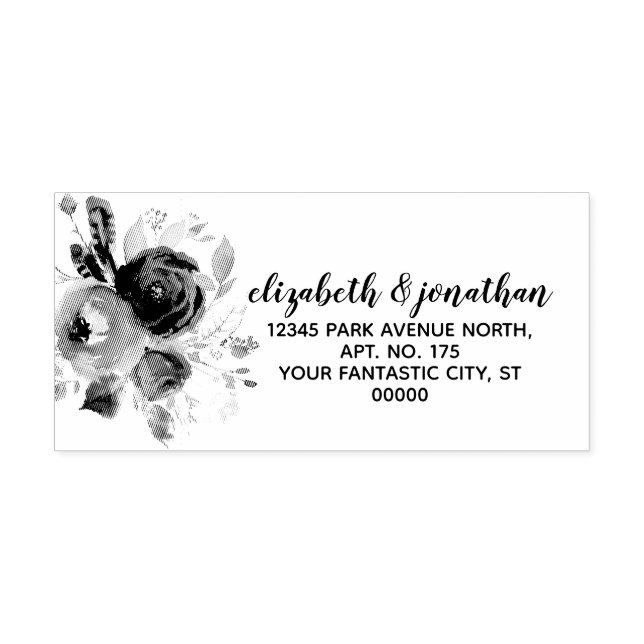 Tampons Encreurs Boho Elegant Floral Mariage Adresse de retour (Impression)