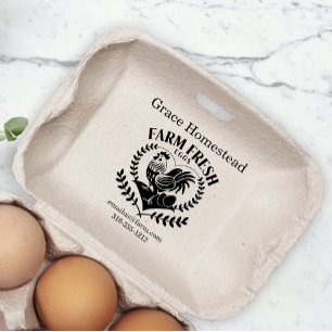 Tampons Encreurs Boîte d'œufs frais de la ferme de poulets mignons 