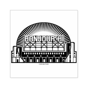 Tampons Encreurs Bonjour, Hi Landmark Wood Art Stamp