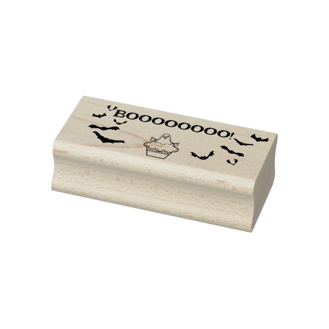 Tampons Encreurs Booooo! Cute Cupcake Ghost and Bats (Tampon)