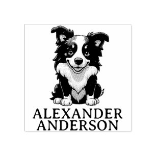 Tampons Encreurs Border Collie mignon Personnaliser