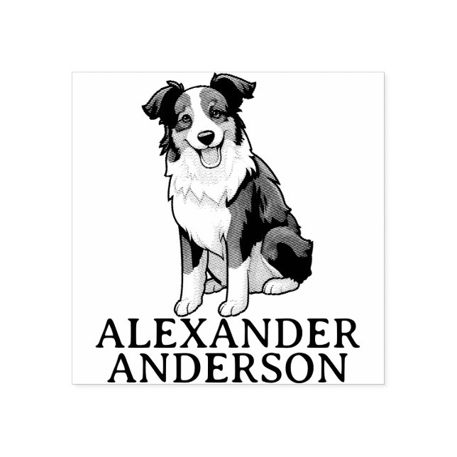 Tampons Encreurs Bordure Collie Personnaliser (Impression)