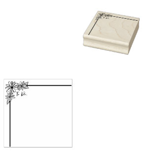 Tampons Encreurs Bordure florale margueuse et timbre-liste