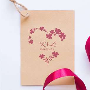 Tampons Encreurs Botanique Coeur Mariage Floral Garland Initiales