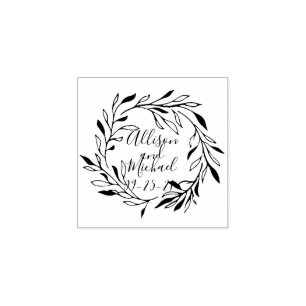 Tampons Encreurs Botanique Laurel Feuille Mariage de couronne