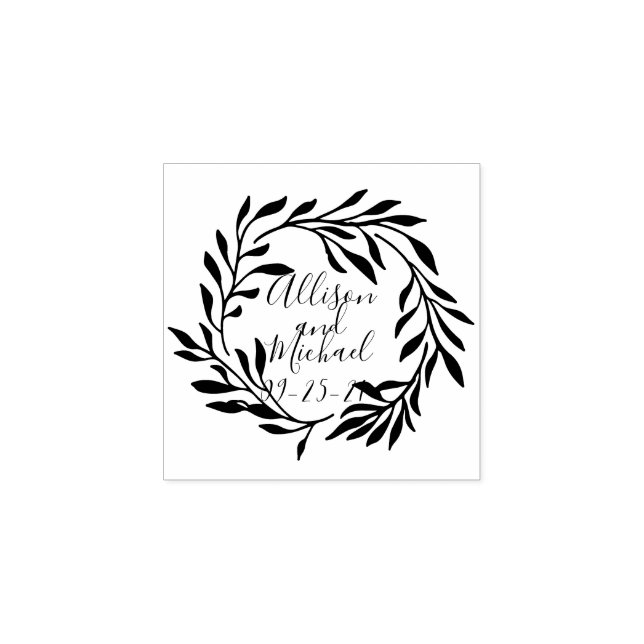 Tampons Encreurs Botanique Laurel Feuille Mariage de couronne (Impression)