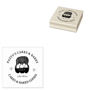 Tampons Encreurs Boulangerie Baker Logo Étiquette rose noir