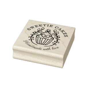 Tampons Encreurs Boulangerie de style germe floral Cupcake & Heart