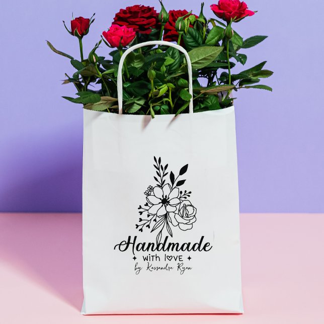 Tampons Encreurs Bouquet de fleurs Nom personnalisé Entreprise arti (Créateur téléchargé)